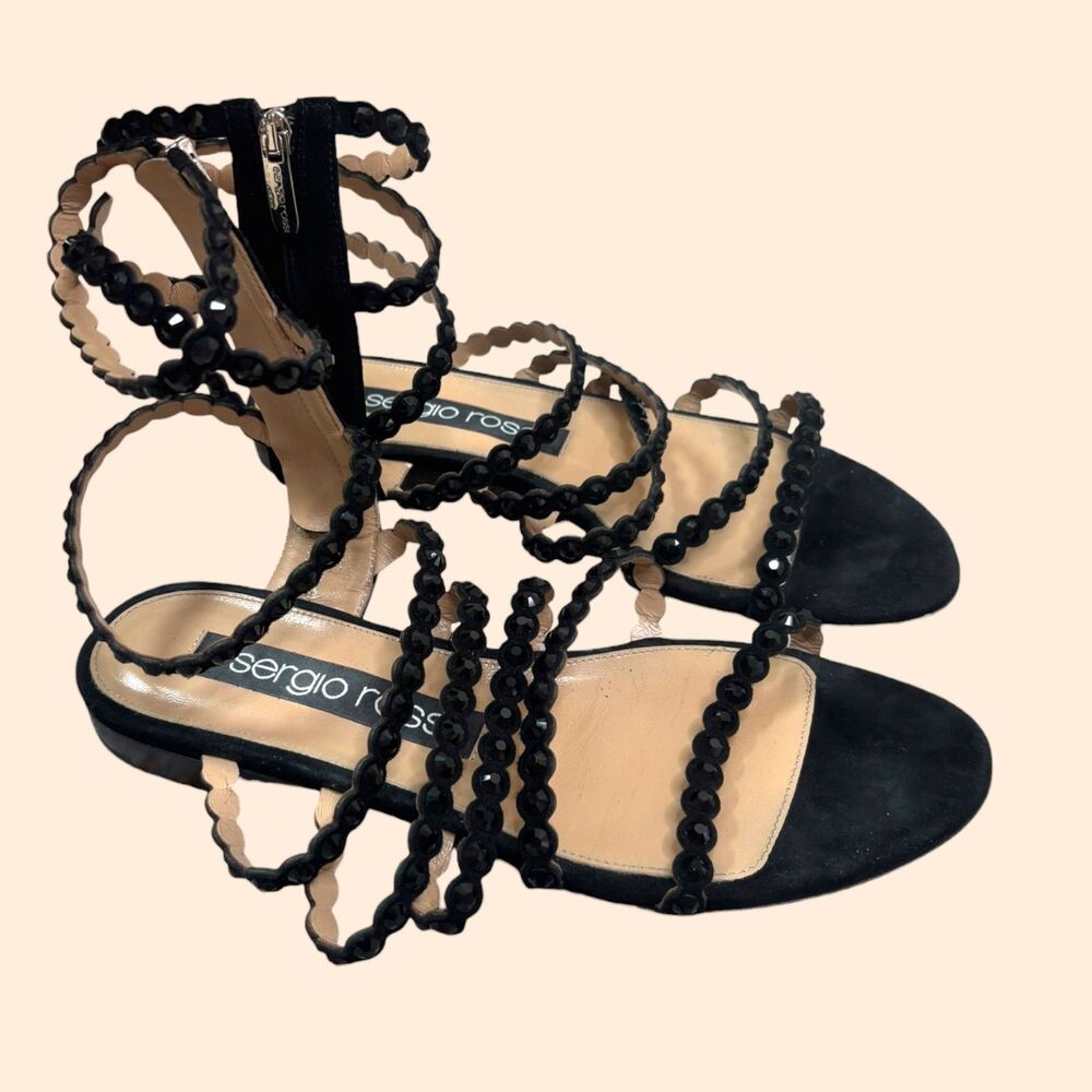 Sergio Rossi Black Kimberly Gladiator Sandals